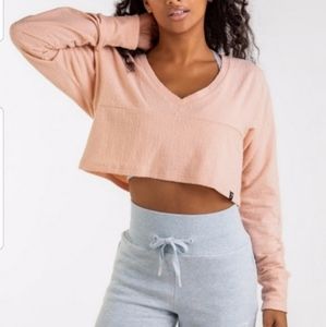 Gymshark Blush Nude Towel Cropped Sweatshi…